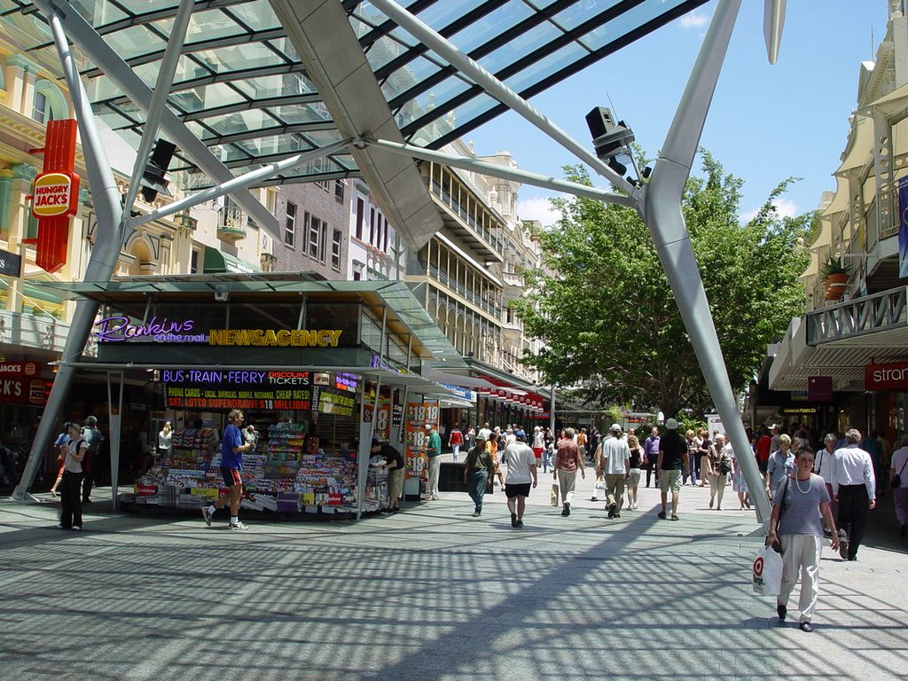 The streets of Brisbane, Queensland, Australia.