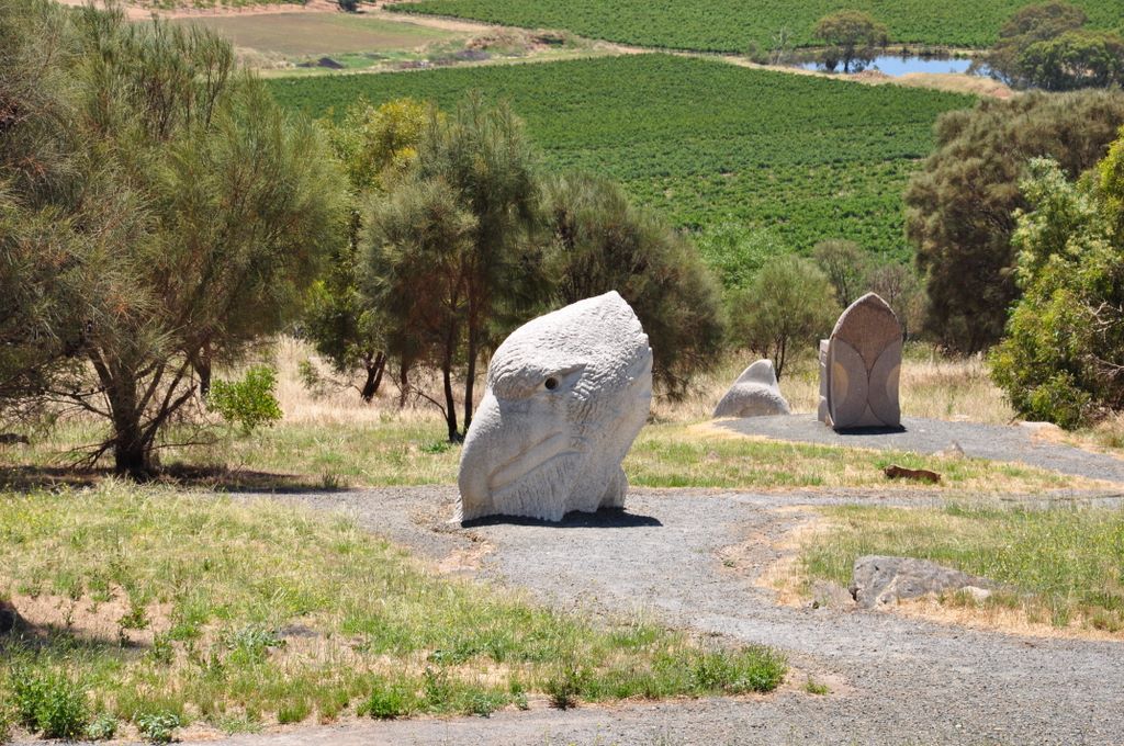 Sculptures at Mengler's Hill Lookout.