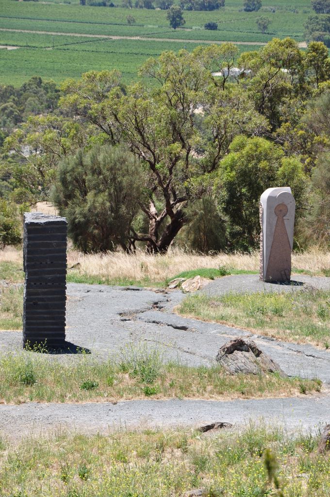 Sculptures at Mengler's Hill Lookout.