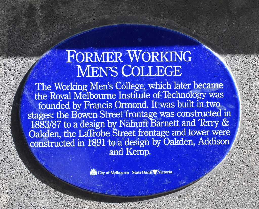 The Former Working Men's College, now part of the Royal Melbourne Institute of Technology, Melbourne, Victoria, Australia