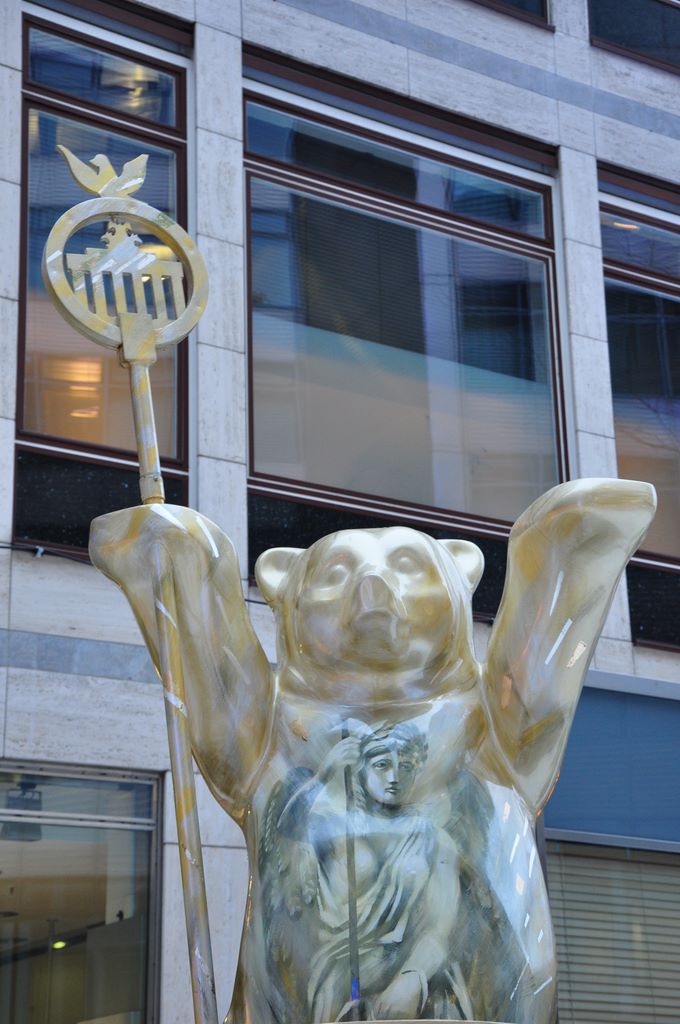 A bear appears on the Berlin coat of arms and this might be the reason this animal shape was selected for the art display. Approximately 350 life-size bears were painted and displayed in the streets of Berlin in 2001.