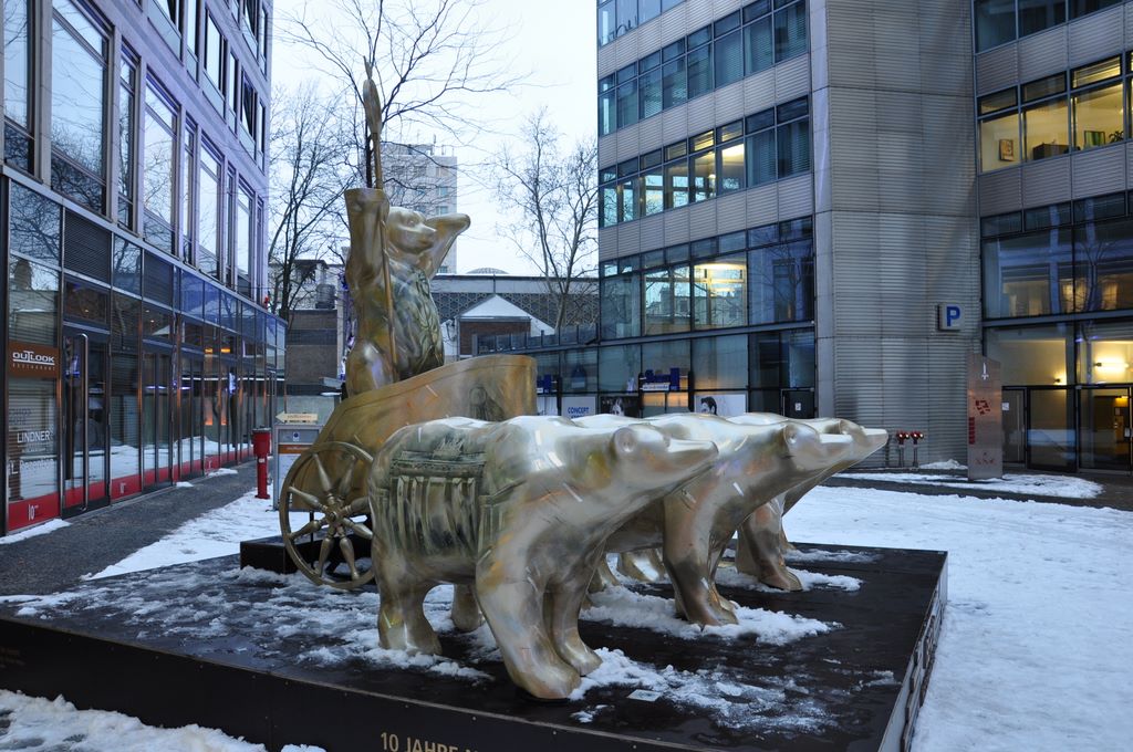 A bear appears on the Berlin coat of arms and this might be the reason this animal shape was selected for the art display. Approximately 350 life-size bears were painted and displayed in the streets of Berlin in 2001.
