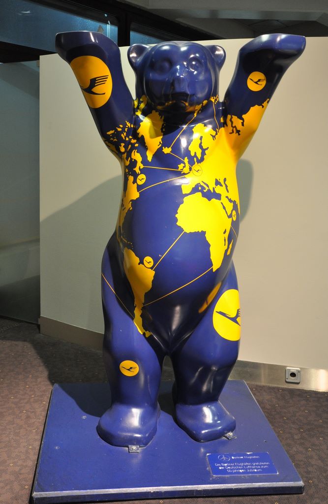 A bear appears on the Berlin coat of arms and this might be the reason this animal shape was selected for the art display. Approximately 350 life-size bears were painted and displayed in the streets of Berlin in 2001.