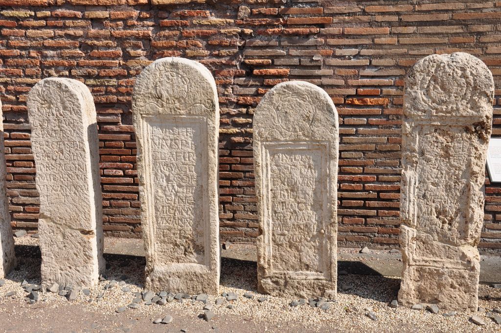 Funerary stelae of Nero's Corporis custodes from Museo Nazionale Romano, Rome, Italy.