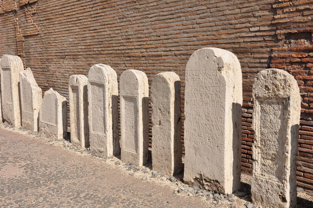 Funerary stelae of Nero's Corporis custodes from Museo Nazionale Romano, Rome, Italy.