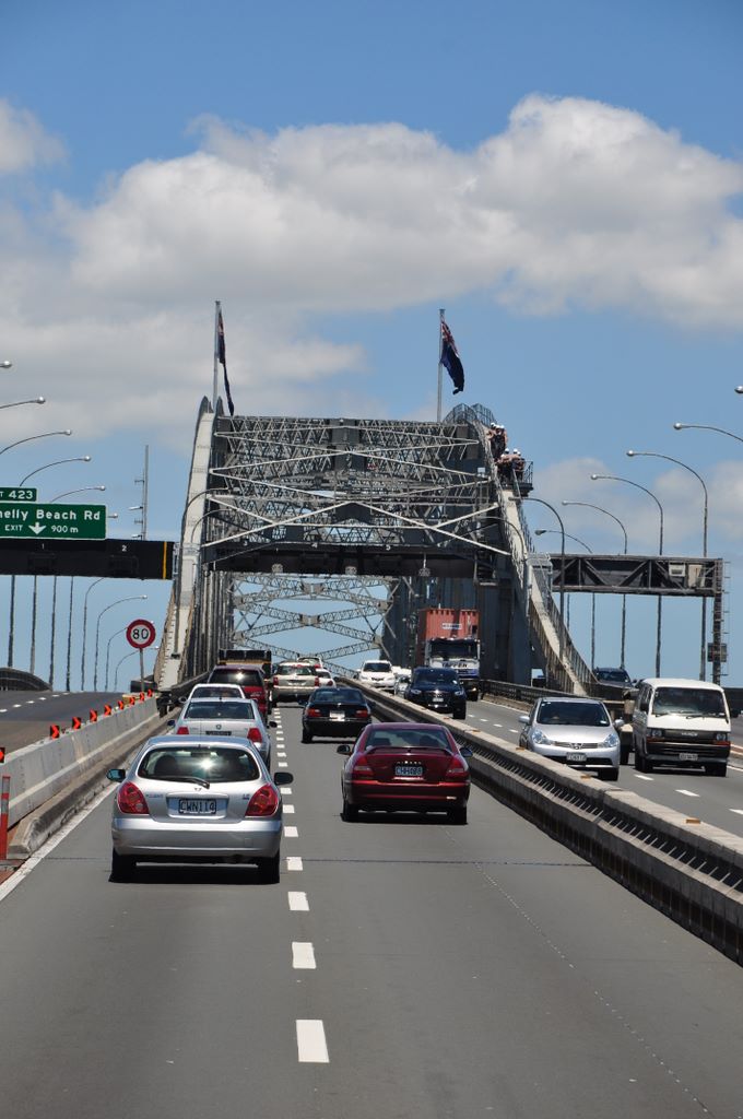 The drive into Auckland, New Zealand.
