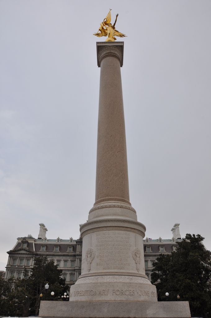 The First Division Monument commemorates those who died while serving in the 1st Infantry Division of the U. S. Army.